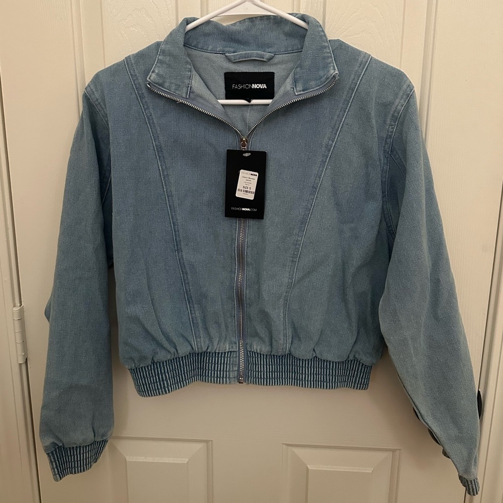 NWT Denim Bomber Jacket